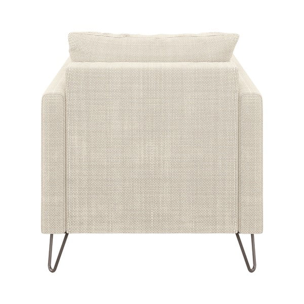 Kremno bel fotelj iz šenilje Freya – Ropez-image-2