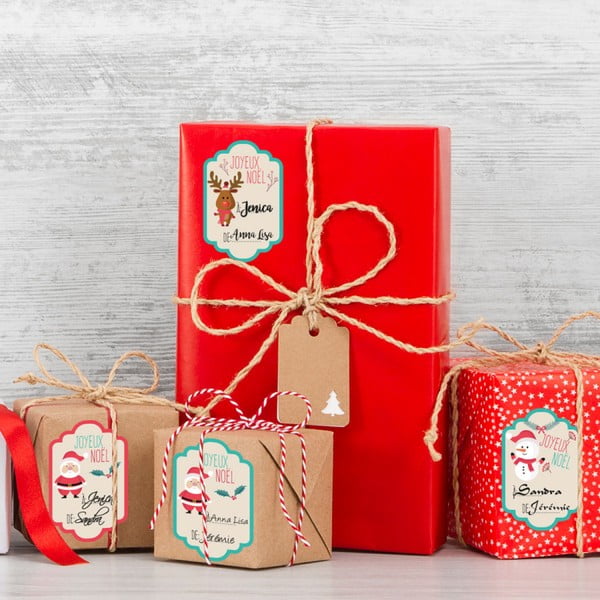 Set 6 božičnih oznak Ambiance Tags za darila