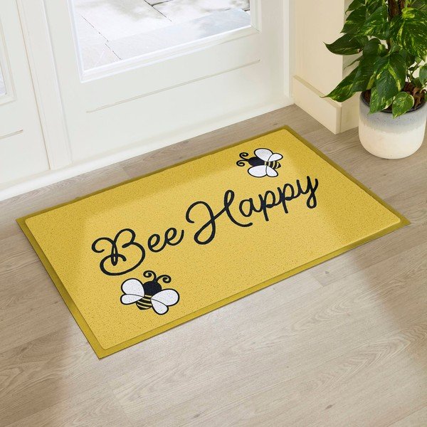 Predpražnik iz PVC-ja 60x90 cm Bee Happy – Artsy Doormats-image-1