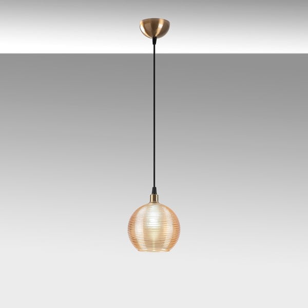 Oker rumena/zlata viseča svetilka s steklenim senčilom ø 15 cm Muzo – Opviq lights-image-3