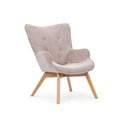 Svetlo rožnat fotelj iz rebrastega žameta Niko – Ropez