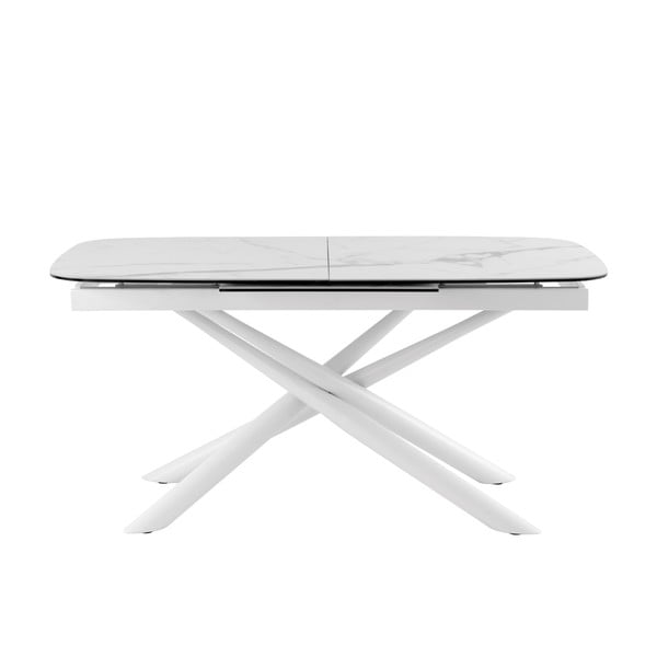 Belo-siva raztegljiva jedilna miza sømcasa Ness, 160 x 95 cm