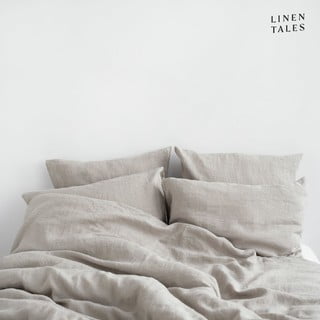 Kremno bela podaljšana lanena posteljnina za zakonsko posteljo 200x220 cm – Linen Tales