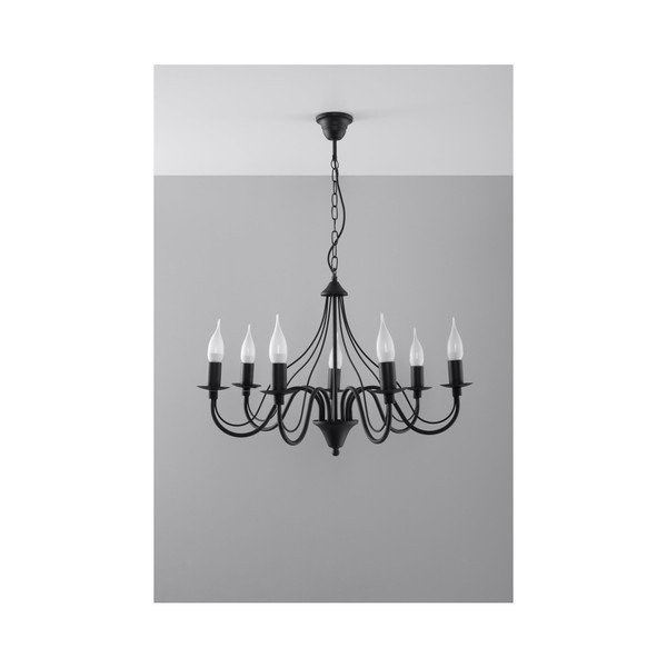 Črna viseča svetilka Sollux Fiorano 7-image-3