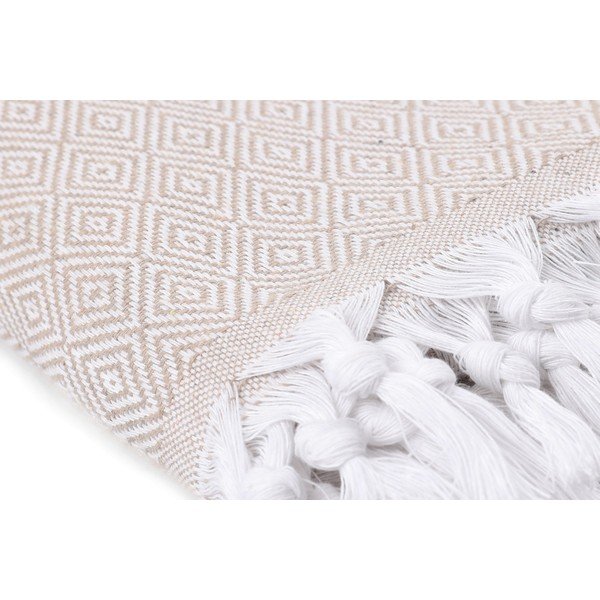 Bež bombažno posteljno pregrinjalo Galina Beige White, 220 x 240 cm-image-4
