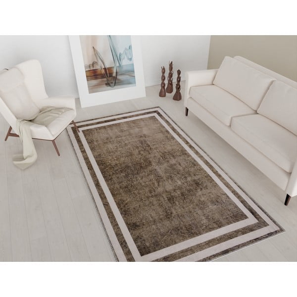 Rjava pralna preproga 150x80 cm - Vitaus-image-1