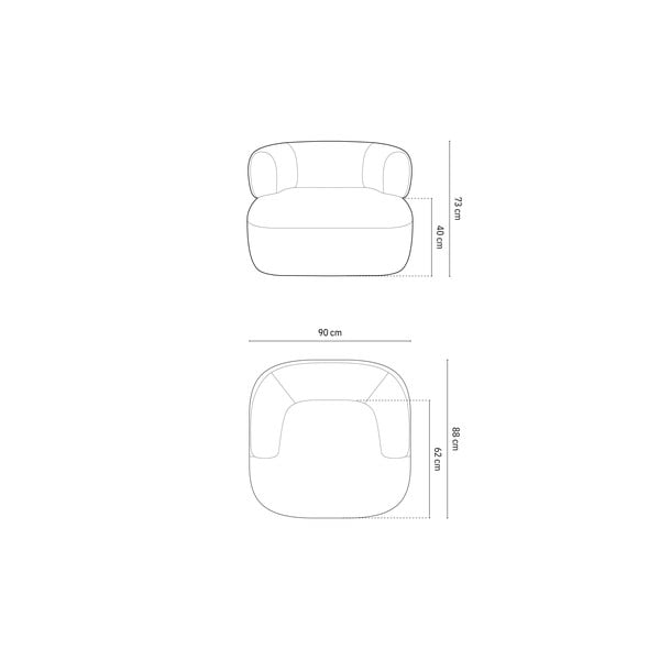 Bež fotelj iz tkanine bouclé Jenny – Micadoni Home-image-4