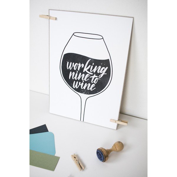 Print s motivom Working Nine to Wine Printintin, format A4-image-1