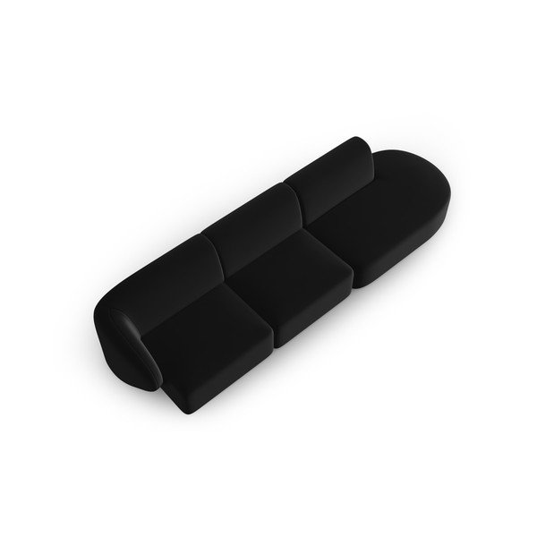Črna žametna sedežna garnitura levi kot 311 cm Paolo – Milo Casa-image-1