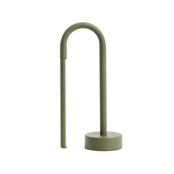 Zelena kovinska LED namizna svetilka (višina 30 cm) Bow – Kave Home