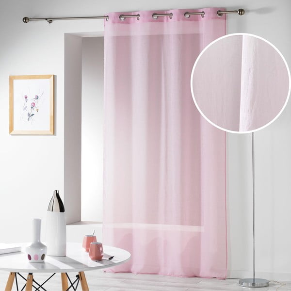 Rožnata prosojna zavesa 140x280 cm Telma – douceur d'intérieur-image-4