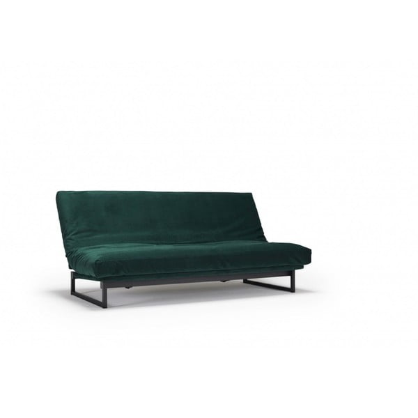 Temno zelen kavč z odstranljivo prevleko Inovacije Fraction Velvet Forest Green, 97 x 200 cm