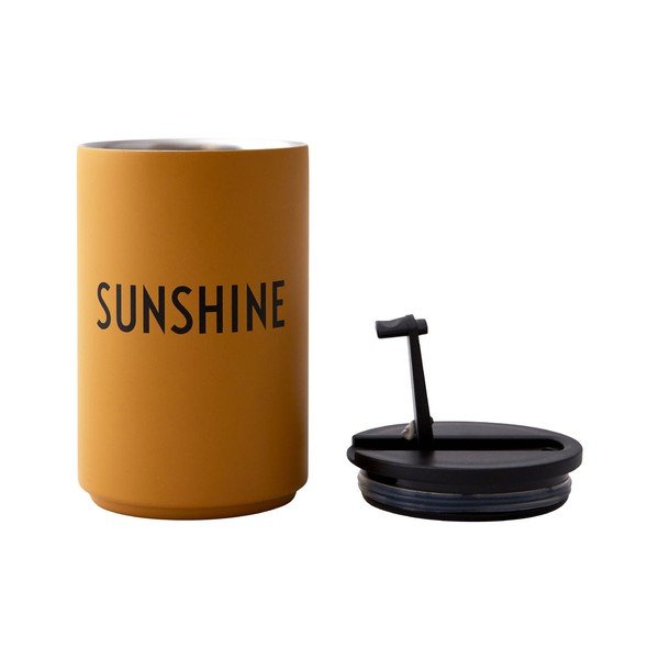 Gorčično rumena skodelica to go Design Letters Sunshine, 350 ml-image-2