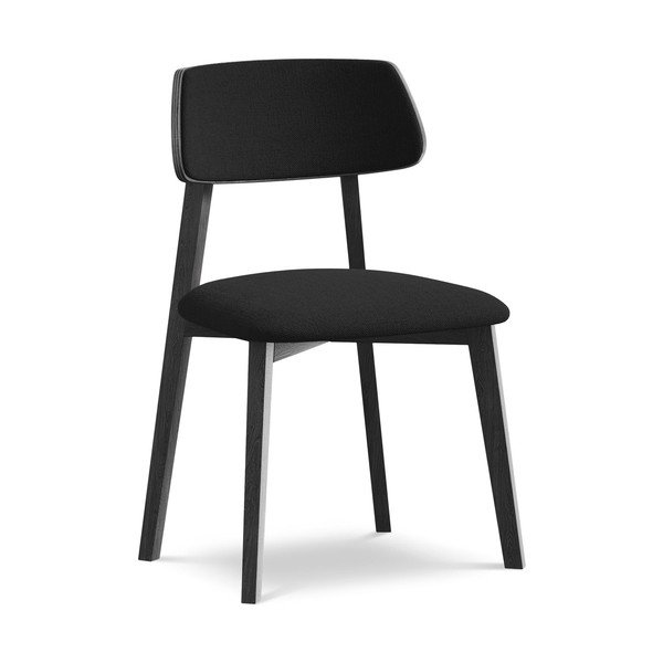 Črn jedilni stol iz masivnega lesa Niu – Makamii