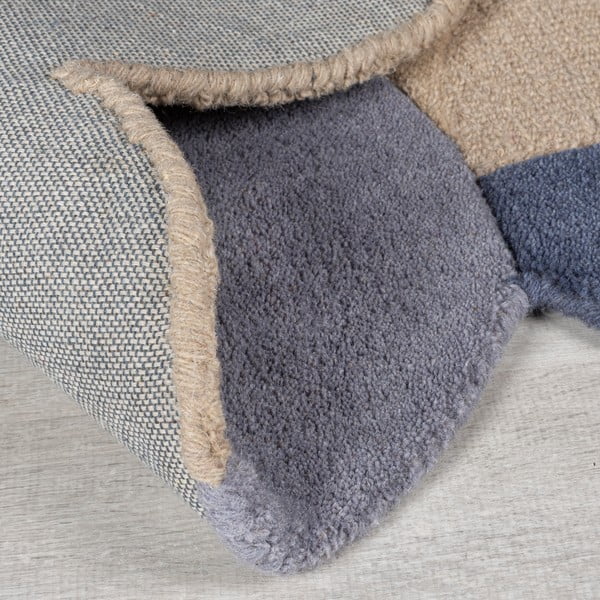 Bež ročno tkana volnena preproga 200x290 cm Mia Scallop Frame – Flair Rugs-image-3