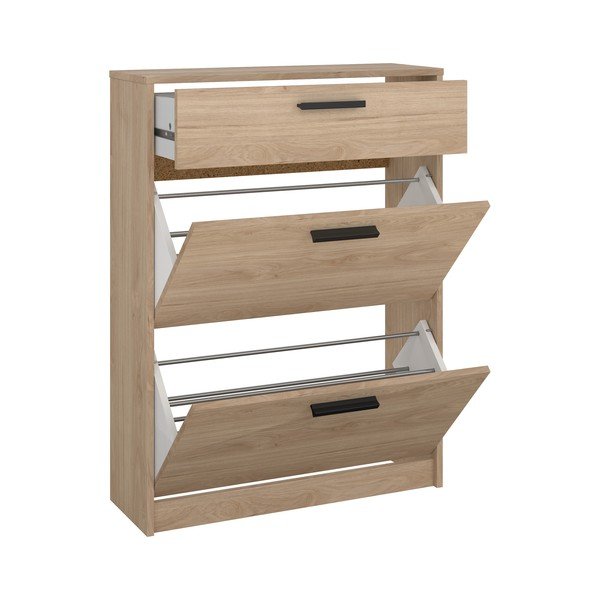 Preklopna omarica za čevlje v hrastovem dekorju v naravni barvi 70x94x24 cm Escape – Tvilum-image-2