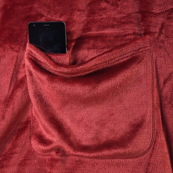 Bordo rdeča TV odeja iz mikrovlaken DecoKing Lazy, 200 x 170 cm-image-3