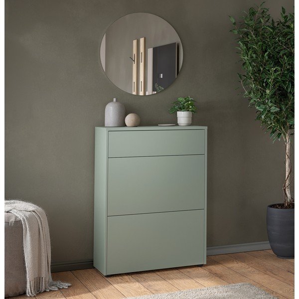 Prašno zelena omarica v mat dekorju 70x99x34 cm Binetto – Germania-image-1
