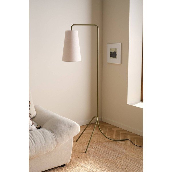 Kaki zelena/kremno bela tekstilna stoječa svetilka z upogljivo konstrukcijo (višina 154 cm) Vivienne – Jotex-image-2
