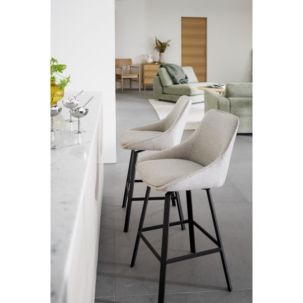 Bež barski stoli v kompletu 2 ks (višina sedeža 65 cm) Alison – Rowico-image-1