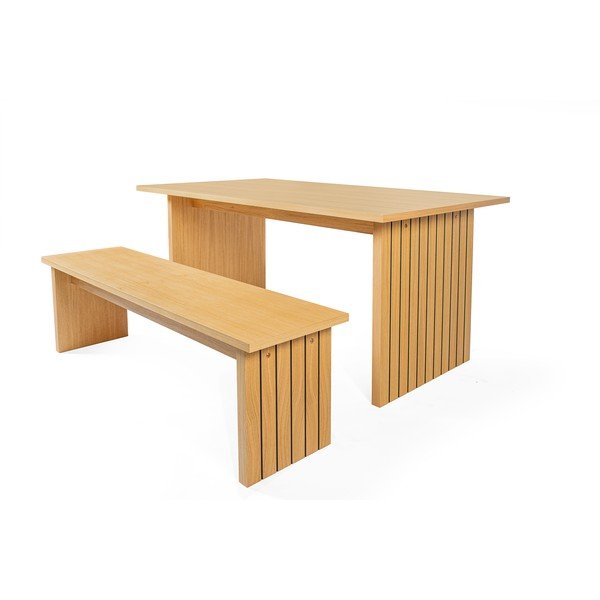 Jedilna miza s ploščo v hrastovem dekorju 90x160 cm Stripe - Woodman-image-3