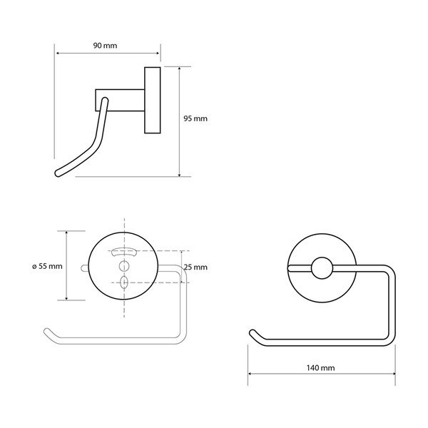 Črno medeninasto držalo za toaletni papir Sapho X-Round-image-1