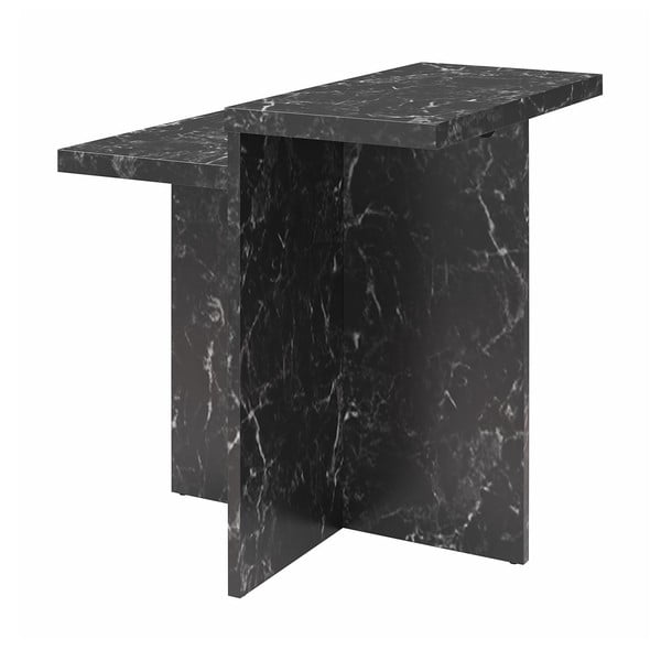 Črna mizica v marmornem dekorju 56x56 cm Brielle – CosmoLiving by Cosmopolitan-image-2