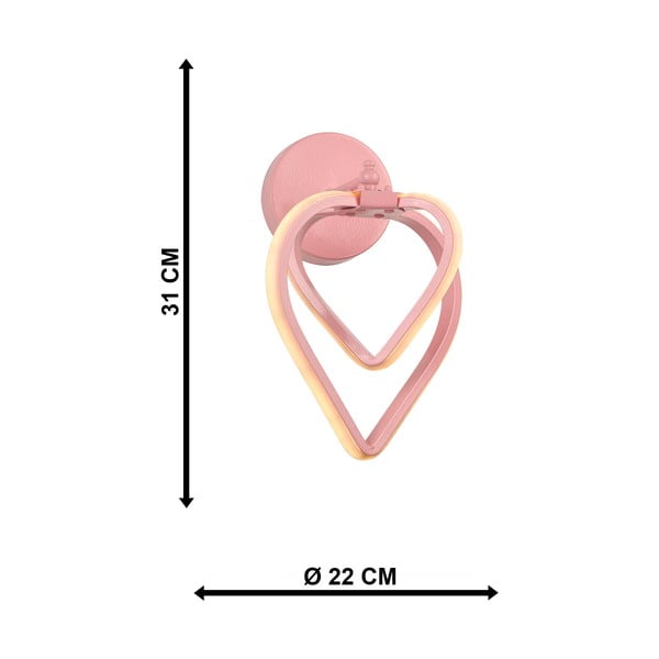 Rožnata kovinska LED stenska svetilka Sevinc – Squid Lighting-image-4