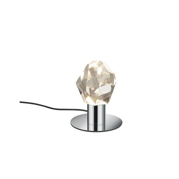 LED namizna svetilka v srebrni barvi s steklenim senčilom (višina 17 cm) Verano – Trio Select-image-1