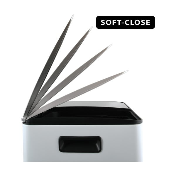 Mat bel jeklen koš za smeti za ločevanje odpadkov s pedalom 2x20 l Aliya – Spirella-image-4