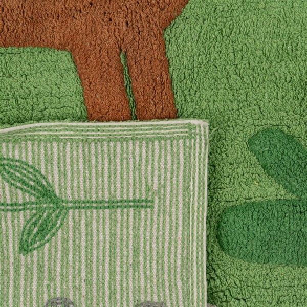 Zelen pralen bombažen tekač 90x175 cm Animals – Ixia-image-4