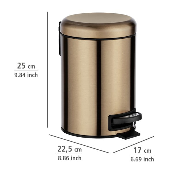 Bakren koš za smeti s pedalom Wenko Leman, 3 l-image-3