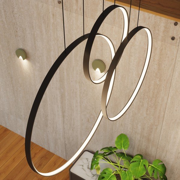 Črna aluminijasta LED viseča svetilka RIO – Thoro-image-4