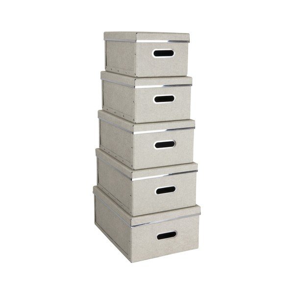 Škatle za shranjevanje s pokrovom v kompletu 5 ks Joachim – Bigso Box of Sweden