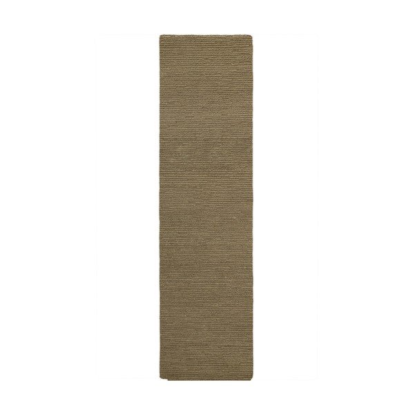 Kaki zelen ročno tkan volnen tekač 80x230 cm Harris Boucle – Flair Rugs
