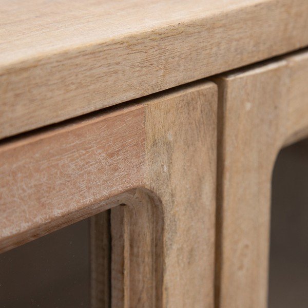 Vitrina iz masivnega manga v naravni barvi 160x71 cm – Ixia-image-4