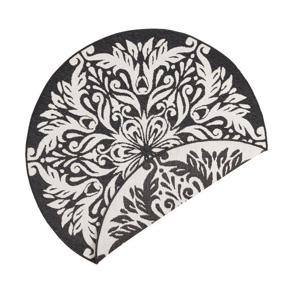 Črno-krem zunanja preproga NORTHRUGS Madrid, ⌀ 200 cm-image-2