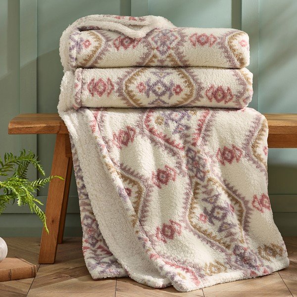 Odeja v naravni barvi 240x200 cm Navajo Fleece – Catherine Lansfield-image-2