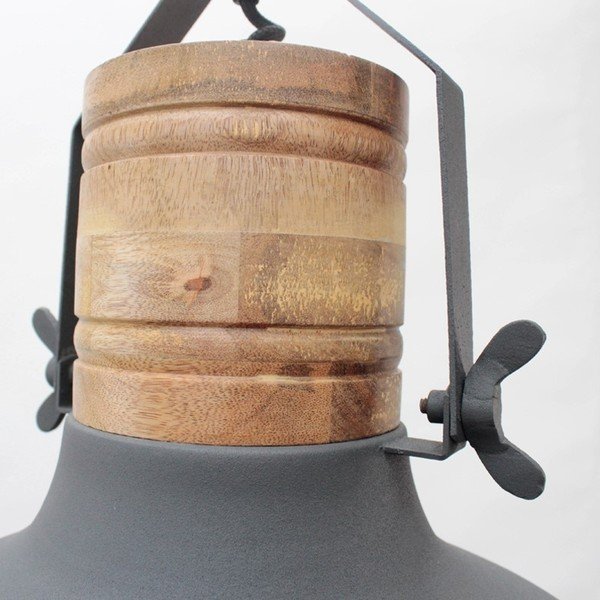 Siva viseča svetilka LABEL51 Grid, ⌀ 34 cm-image-2
