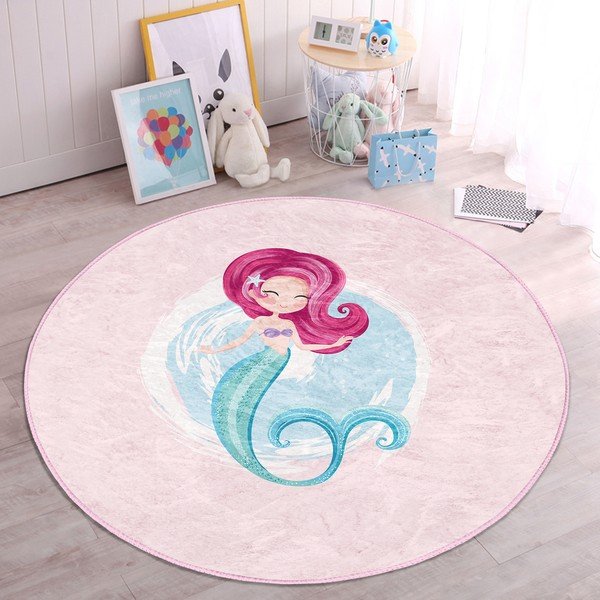 Rožnata otroška preproga ø 80 cm Comfort – Mila Home-image-4