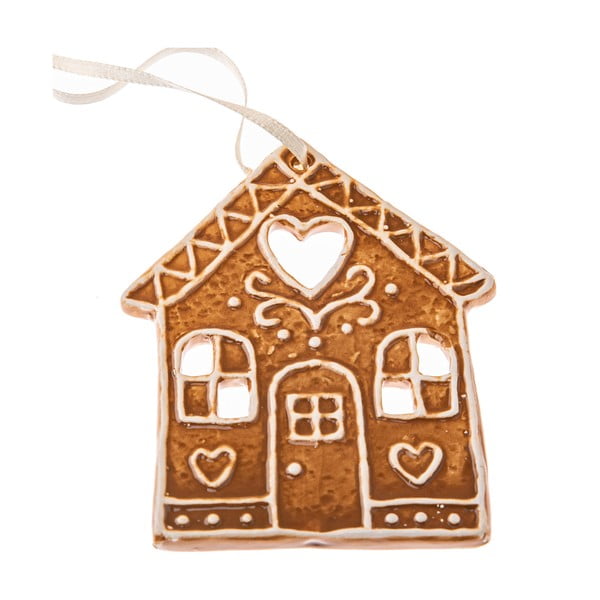 Keramičen okrasek za jelko 10 cm Gingerbread House – Dakls