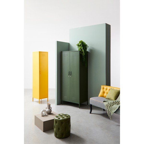 Svetlo rožnata kovinska omarica z možnostjo zaklepanja 80x185x50 cm Cambridge – Yes Everyday-image-1