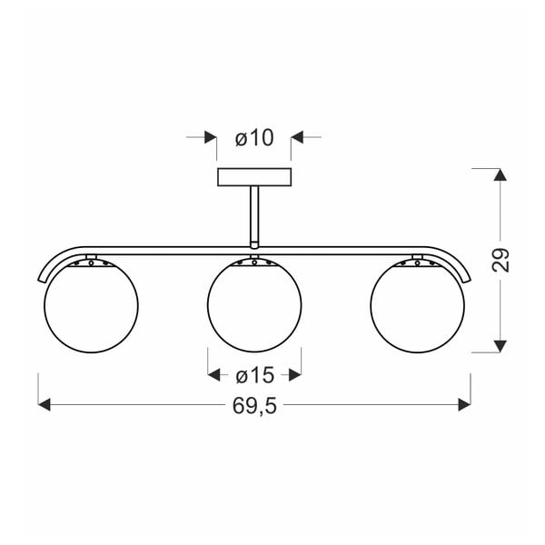Bela/zlata stropna svetilka s steklenim senčilom 15x69 cm Amadeo – Candellux Lighting-image-2