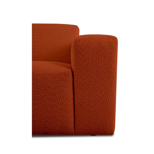 Opečnato oranžen modul za sedežno garnituro iz tkanine bouclé (desni kot) Roxy – Scandic-image-4