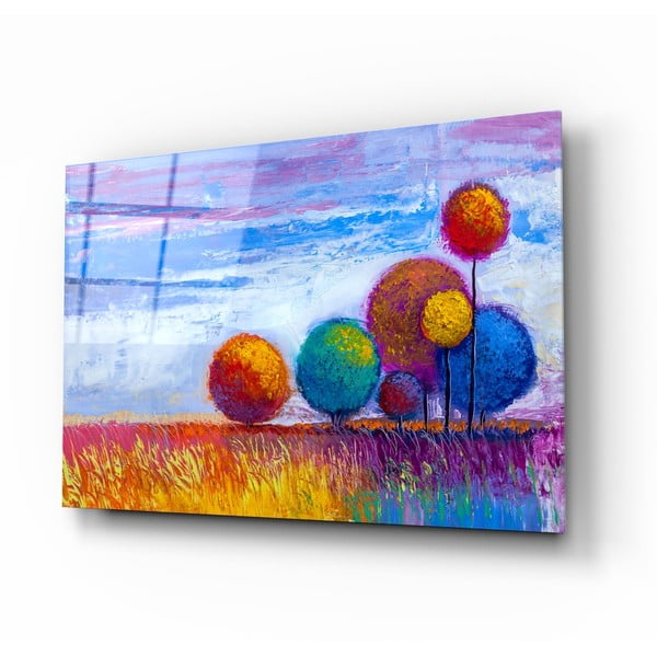 Steklena slika Insigne Colorful Trees, 110 x 70 cm