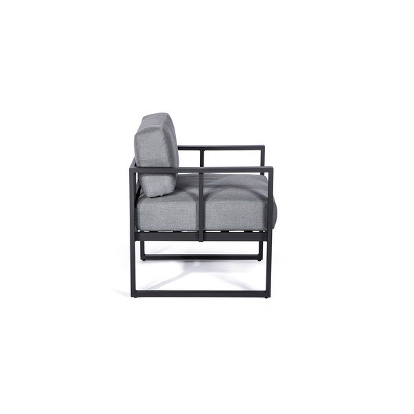 Komplet grafitno sivih vrtnih stolov Bellisima in črne mize Loris, ø 35 cm-image-2