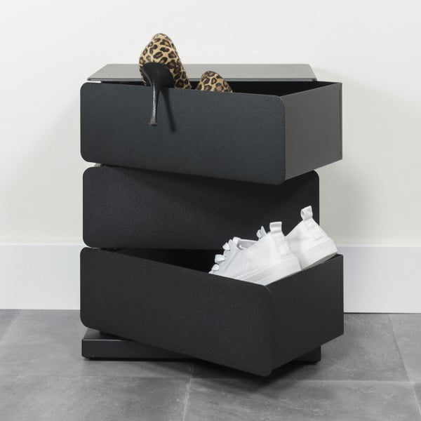 Črna kovinska komoda 37x45x26 cm Joey – Spinder Design-image-1