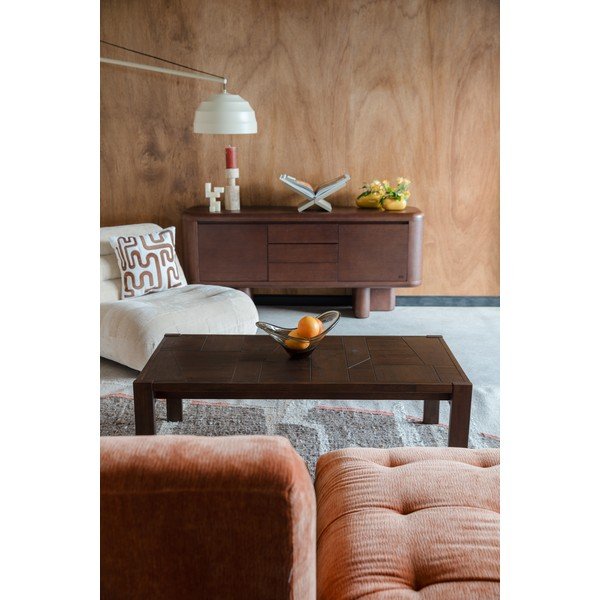 Klubska mizica iz masivnega lesa v temni naravni barvi 60x120 cm Bruneau – Dutchbone-image-3