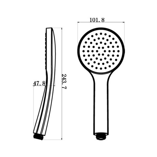 Plastična tuš ročka v sijajno srebrni barvi ø 10 cm – Sapho-image-1