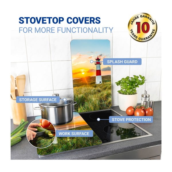 Plošča za štedilnik iz kaljenega stekla v kompletu 2 kos 52x30 cm Lighthouse - Maximex-image-3